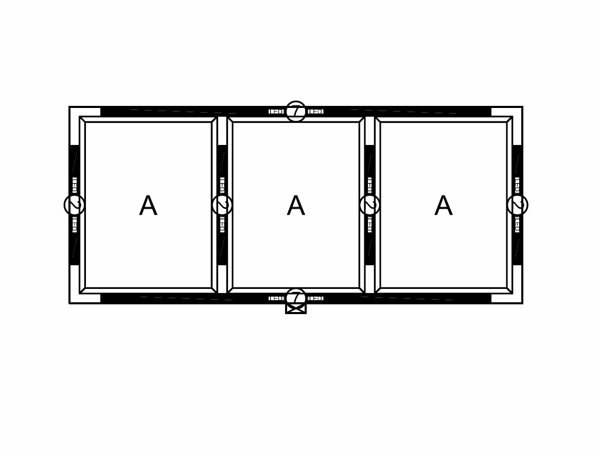 A layout of an LEDiffuser with three openings